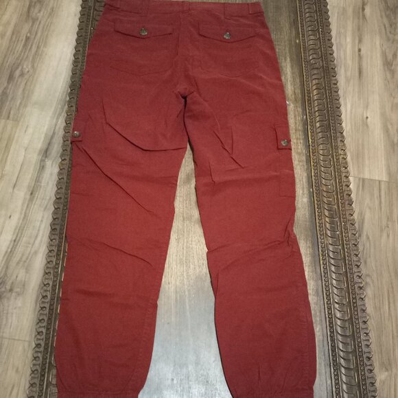 Anthropologie Pants 26 Burgundy Cargo Joggers - Picture 2 of 4